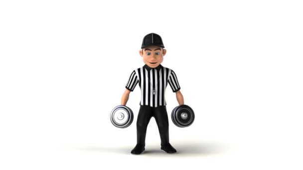 Animation Amusante Arbitre Américain Avec Des Poids — Video