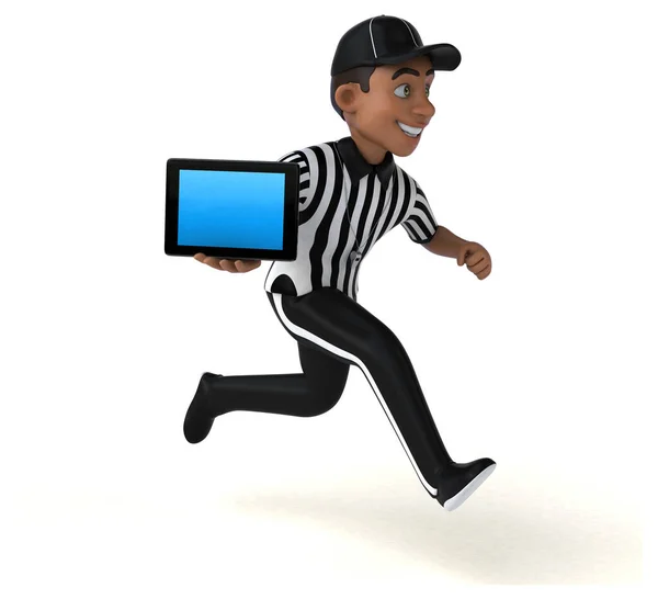 Fun Illustration American Referee Tablet — Stock Photo, Image