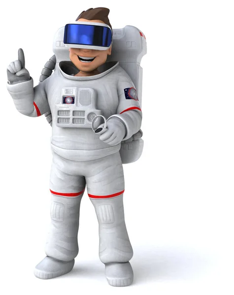 Lustige Illustration Einer Astronauten Zeichentrickfigur Mit Einem Helm — Stockfoto