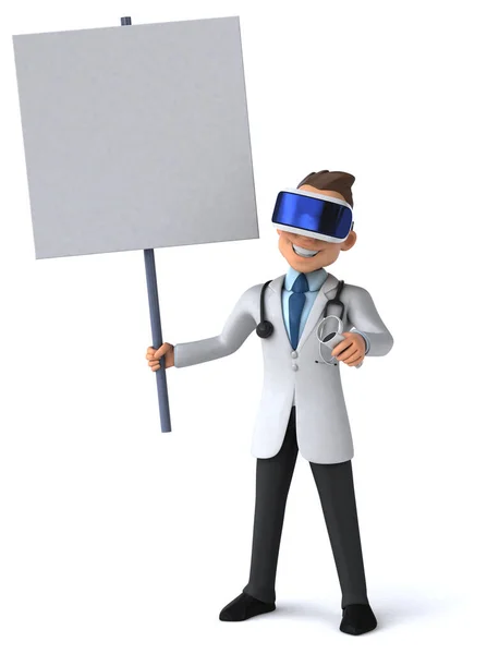 Fun Illustration Doctor Cartoon Character Helmet — Stock Photo, Image