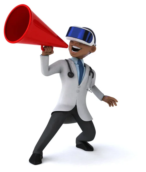 Fun Illustration Doctor Cartoon Character Helmet — Stock Photo, Image