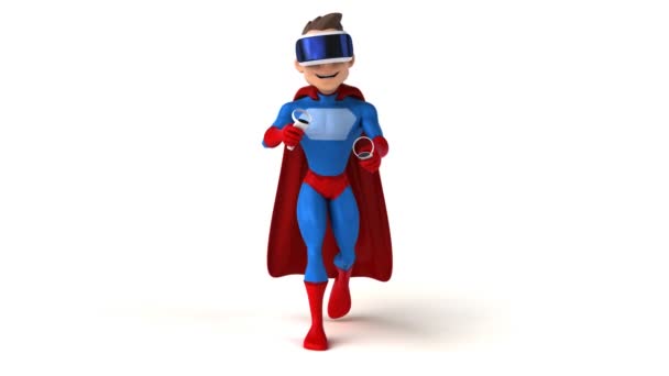 Весела Анімація Супергероя Мультфільму Helmet — стокове відео