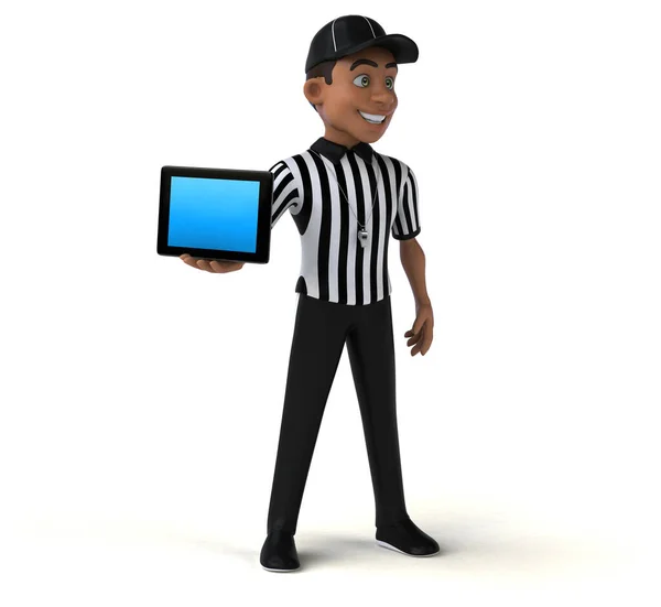 Fun Illustration American Referee Tablet — Stock Photo, Image