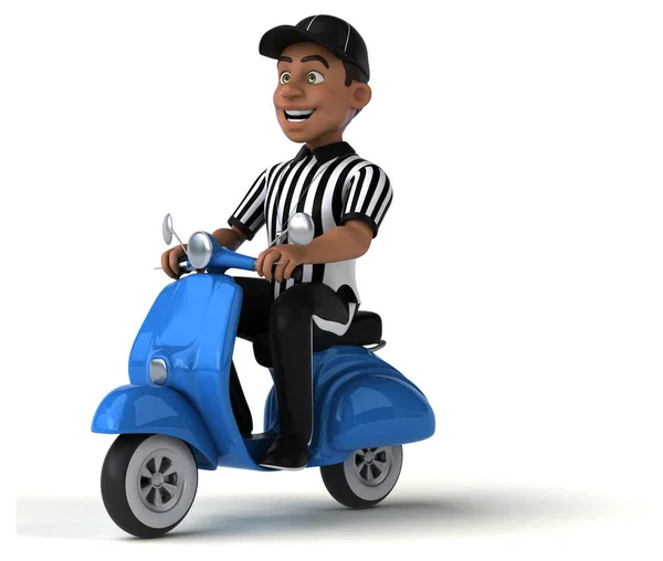 Fun Illustration American Referee Scooter — 스톡 사진