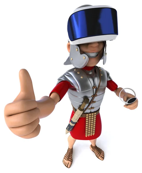 Fun Illustration Roman Soldier Cartoon Character Helmet — Stock Photo, Image