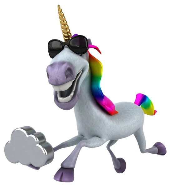 Fun Unicorn Cloud Illustration — Stock Photo, Image