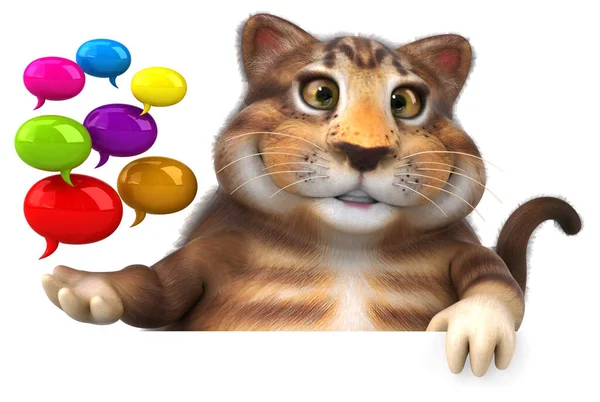 Rolig Katt Med Bubblor Illustration — Stockfoto