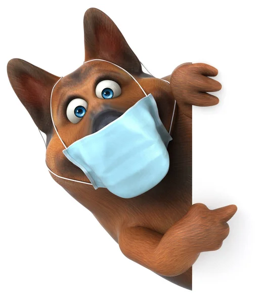 Fun Cartoon Character German Shepherd Dog Mask — Stock Photo, Image