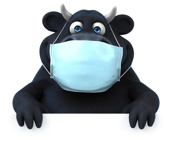 Fun Illustration Cartoon Character Bull Mask — Stock Photo, Image