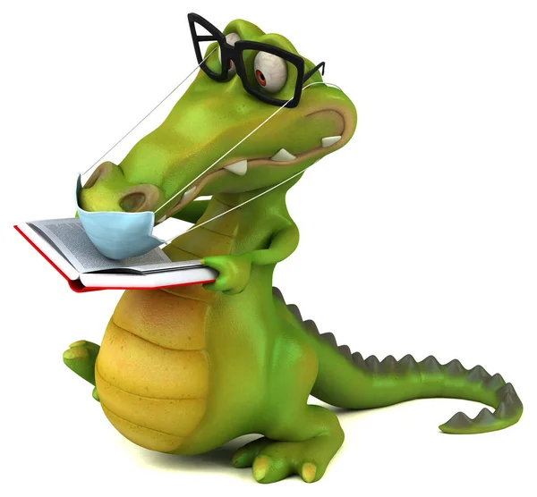 Fun Cartoon Crocodile Cartoon Character Mask — Stock Photo, Image