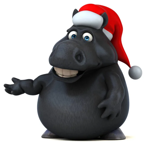 Spaßpferd Mit Weihnachtsmann Hut Illustration — Stockfoto