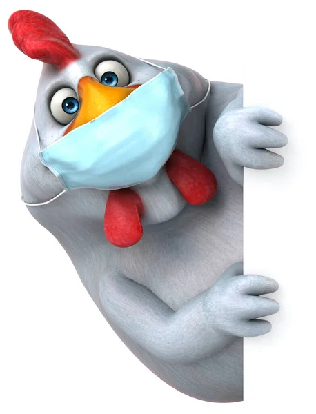 Fun Cartoon Chicken Cartoon Character Mask — Stock Photo, Image