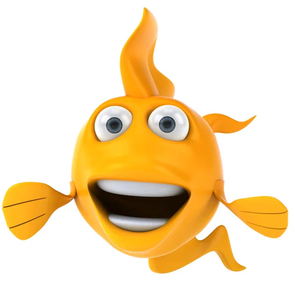 楽しいアニメキャラクター魚 — ストック写真