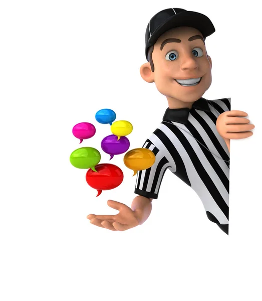 Fun Illustration American Referee Bubbles — Stock Photo, Image