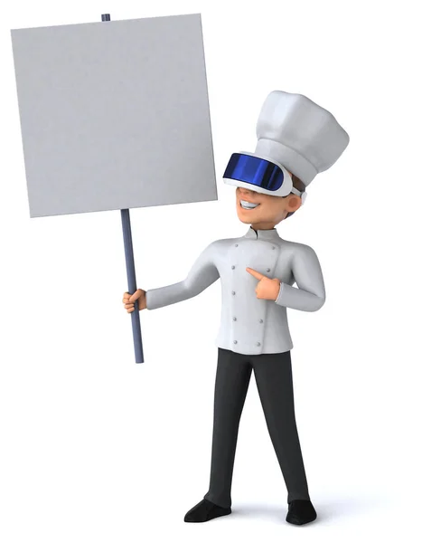 Fun Illustration Chef Cartoon Character Helmet — Stock Photo, Image