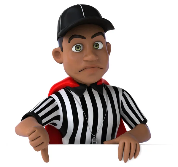 Fun Illustration American Referee Cartoon Character — Stock Photo, Image