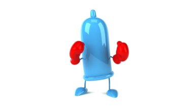 Çizgi film karakteri boksörünün 3 boyutlu eğlenceli animasyonu