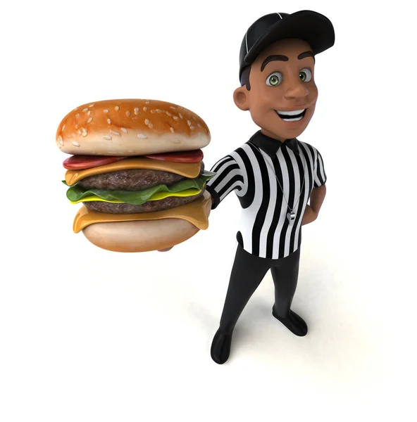 Fun Illusztráció Egy Amerikai Bíró Burger — Stock Fotó