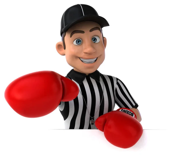 Fun Illustration American Referee Boxing White Background — Stock Photo, Image