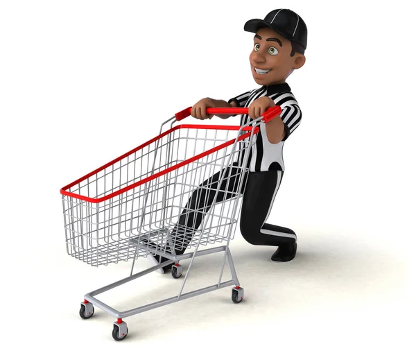 Divertimento Illustrazione Arbitro Americano Shopping — Foto Stock