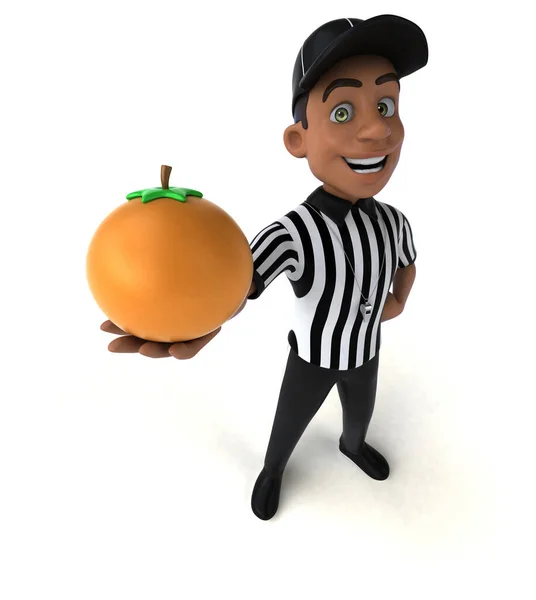 オレンジとアメリカの評論家の楽しい3Dイラスト — ストック写真
