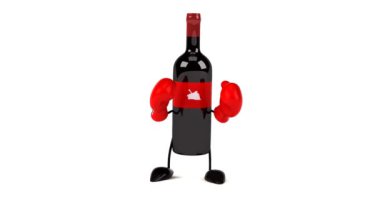 Bir çizgi film karakteri boksörünün 3 boyutlu eğlenceli animasyonu