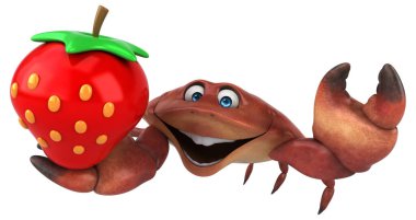 Çilekli eğlence yengeci - 3D Görüntü