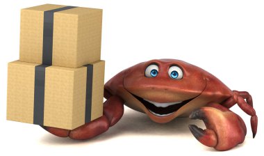 Kutulu eğlence yengeci - 3B Görüntü