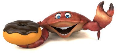 Çörekle eğlenceli yengeç - 3D Görüntü