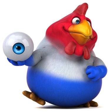 Gözle eğlenceli tavuk.