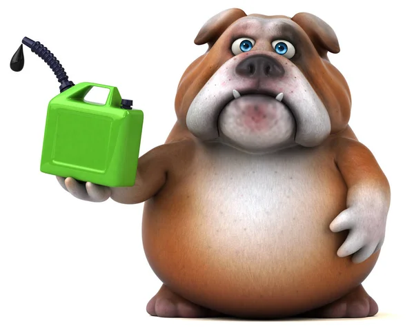 Bulldog Divertido Con Aceite Ilustración — Foto de Stock