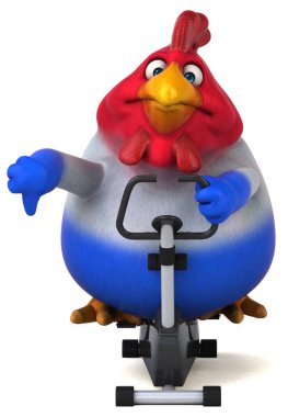 Spor salonunda eğlenceli tavuk. 