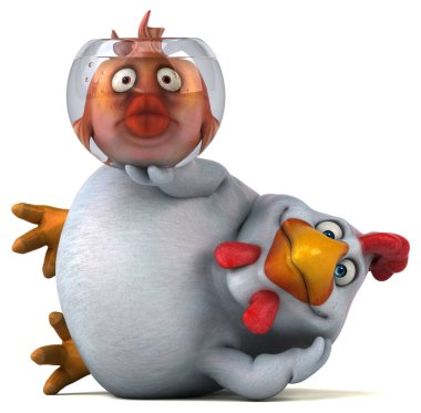 Balıkla eğlenceli koyun - 3D Görüntü