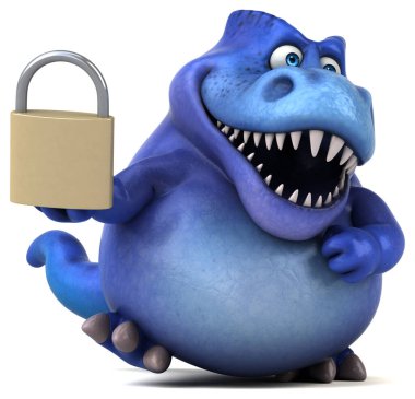 3D Görüntü: Kilitli Eğlenceli Dinozor