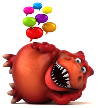 3 Boyutlu Görüntü Kabarcıklı Eğlenceli Dinozor