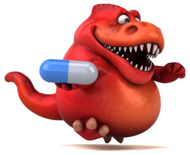 3 Boyutlu Resimler Hap ile Eğlenceli Dinozor