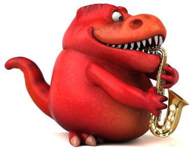  3B Illustration Fun Trex çalıyor