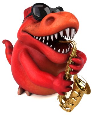  3B Illustration Fun Trex çalıyor