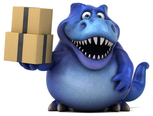 Ілюстрація Веселий Динозавр Коробками — стокове фото