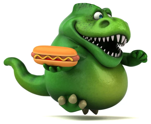 Illustration Fun Dinosaur Hotdog — Stock Photo, Image