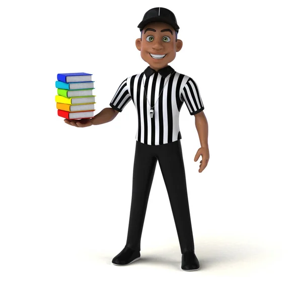 Fun Illustration American Referee Books — Stock Photo, Image