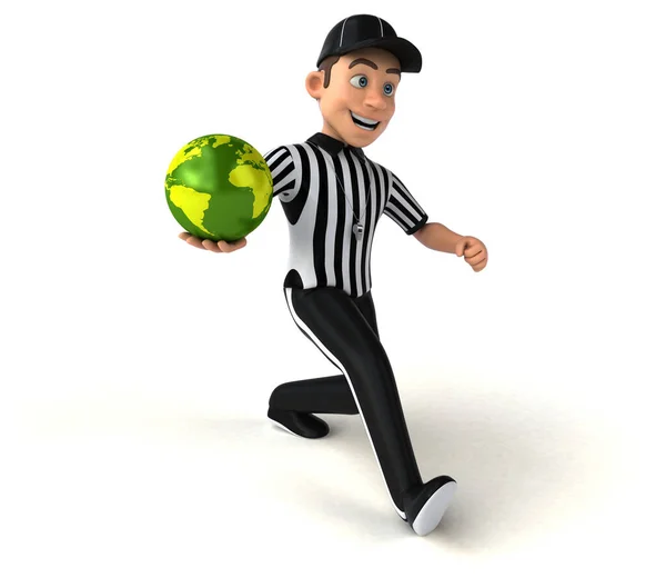 Fun Illustration American Referee Globe — Stock Photo, Image