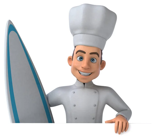 Diversão Desenho Animado Chef Surf — Fotografia de Stock