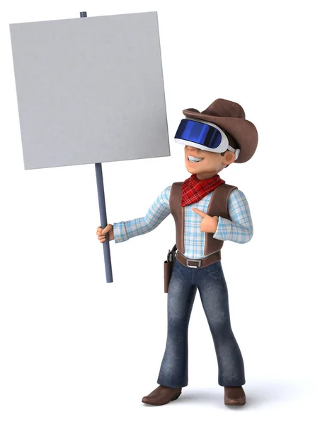Szórakoztató Illusztráció Egy Cowboy Rajzfilm Karakter Egy Sisak — Stock Fotó