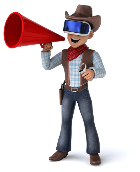 Ilustração Divertida Personagem Cowboy Com Capacete — Fotografia de Stock