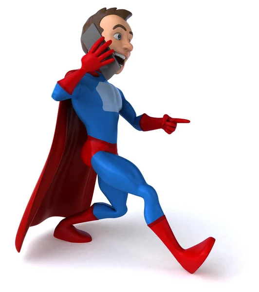 Fun Superhero Smartphone Illustration — Stock Photo, Image