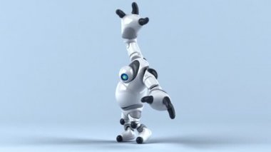 Komik çizgi film karakteri robot dansı - 3 boyutlu animasyon 