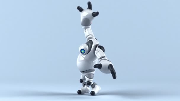 Lustige Zeichentrickfigur Roboter Tanzen Animation — Stockvideo