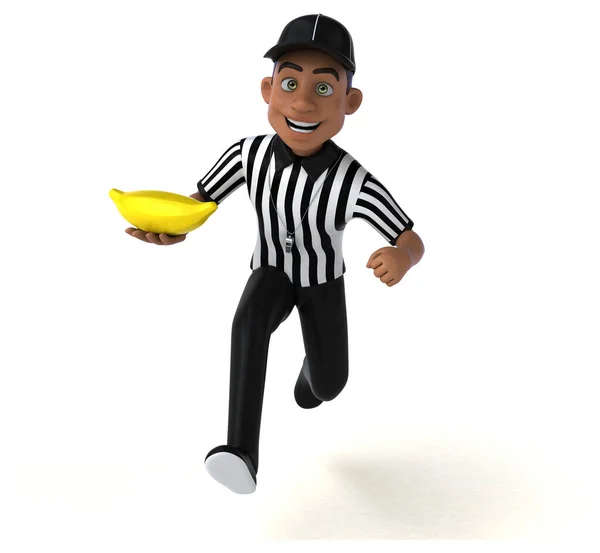 Divertimento Illustrazione Arbitro Americano Con Banana — Foto Stock