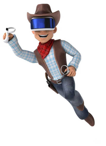 Fun Illustration Einer Cowboy Figur Mit Einem Helm — Stockfoto